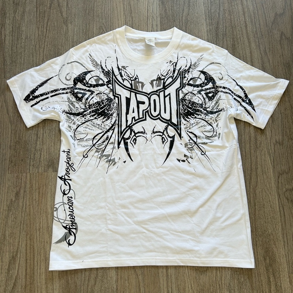 Tapout White and Black Graphic Short Sleeve Tee